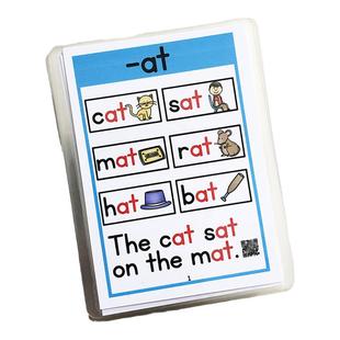 phonics自然拼读161词根英语单词卡片英文句子练习小学早教师学具