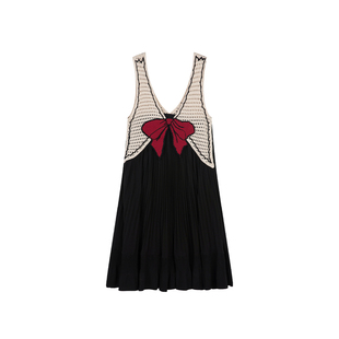 UOOYAA/乌丫2025经典蝴蝶结背心连衣裙