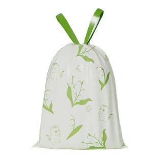 铃兰花垃圾袋家用加厚手提式抽绳特厚厨房专用免撕款塑料袋卫生间