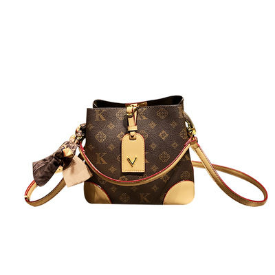 香港品牌时尚休闲简约印花水桶包