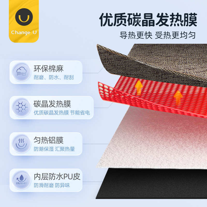 加热鼠标垫超大发热暖桌垫左右侧开关学生暖手冬天办公室电脑女生