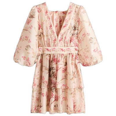 HM女装连衣裙2026夏季新款原野浪漫风灯笼袖宫廷连衣裙1320002