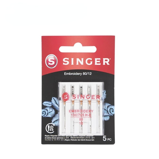 胜家用绣花机针刺绣针12/14号翼针蕾丝镂空14/16/19巴西进口配件