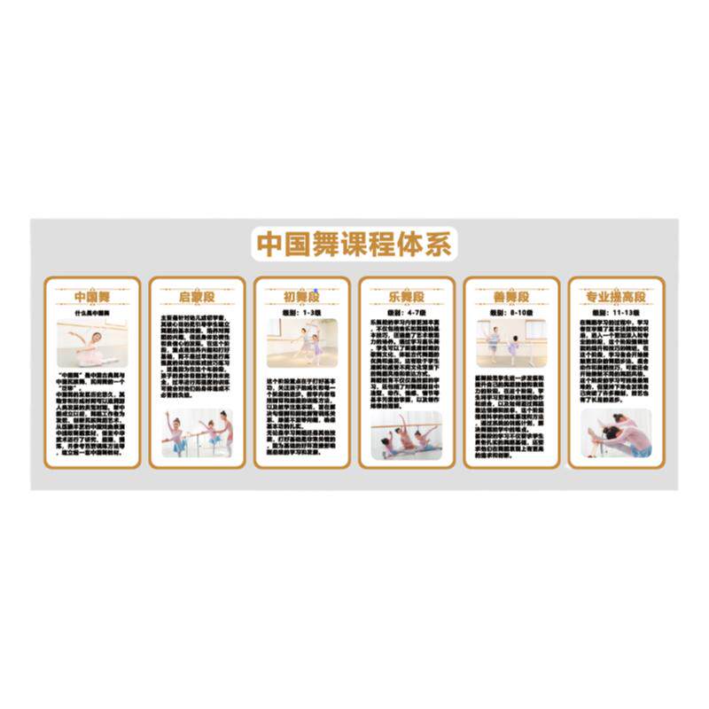 中国舞蹈教室学校布置墙面装饰培训机构文化形象课程介绍体系展示