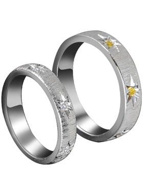 999纯银原创定制镶钻情侣对戒