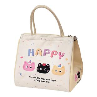 饭盒袋学生上班族保温袋便当袋收纳便当包袋子女生可爱手提袋饭袋