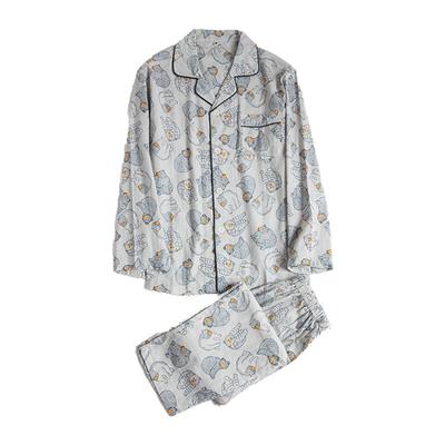 春夏全棉纱布男士睡衣纯棉