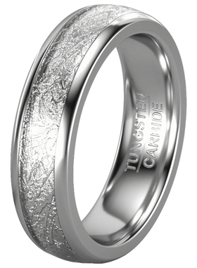 钨钢雾凇纹男士简约轻奢开口戒