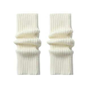 堆堆袜套白色袜子女小腿袜jk秋冬配雪地靴保暖加厚中筒针织腿套