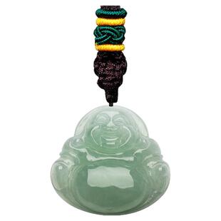 周大生天然翡翠佛公吊坠男女油青种玉石挂坠带编绳送女友新年礼物