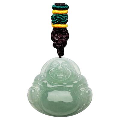 周大生天然翡翠佛公吊坠男女款