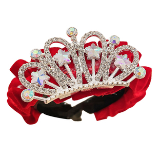 儿童皇冠头饰公主发夹2025新款女童丸子头马尾扣盘发器小女孩发饰