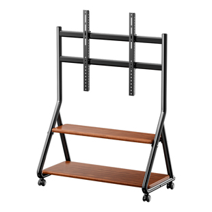 恩利普电视机移动支架客厅落地式中古风电视柜架立式通用带轮挂架