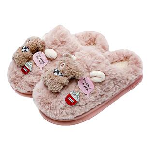 踩屎感棉拖鞋女款2026新款冬季家居室内厚底保暖毛绒拖鞋女秋冬天