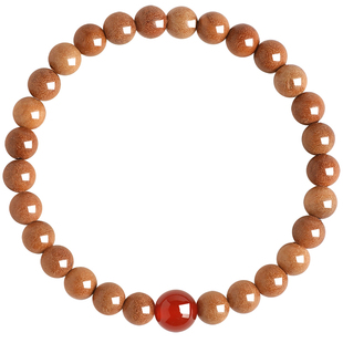 普陀山天然老桃木手串女五行好运檀木文玩佛珠手链补缺金木水火土