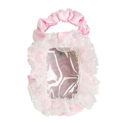 LOLA DESIGN天使珍珠蕾丝斜挎娃包10cm二次元透明漫展可爱便携包