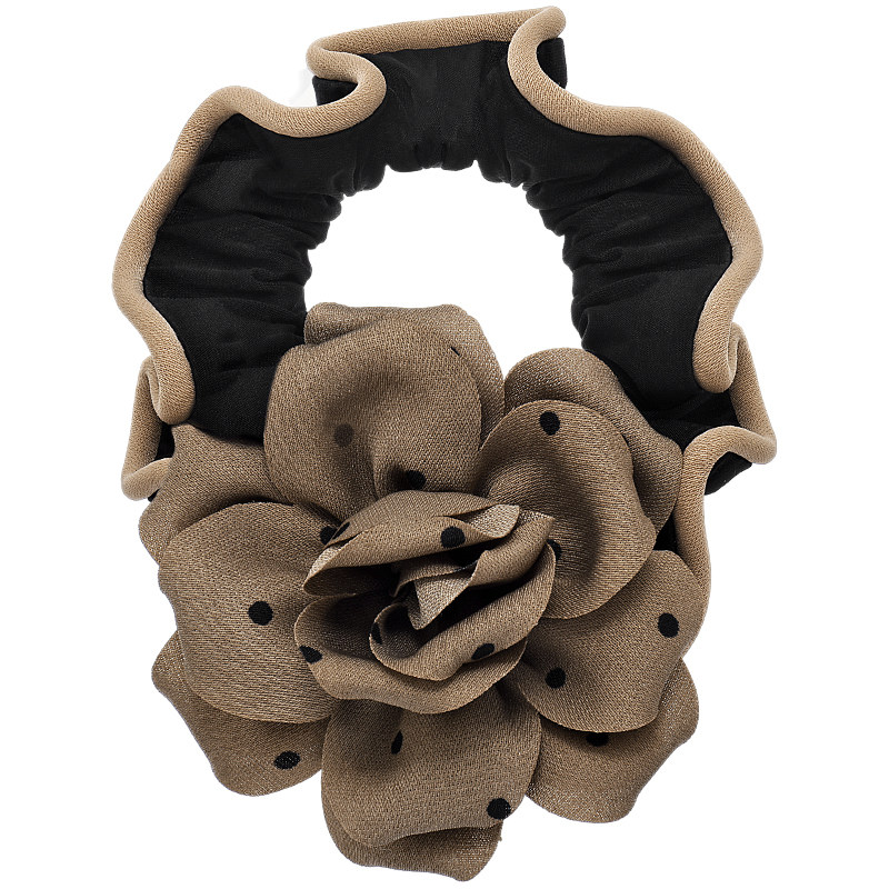 皇家莎莎韩式慵懒风发圈布艺波点山茶花小肠圈气质百搭头花发饰女