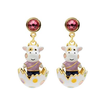 可爱兔子耳钉女耳坠本命年饰品