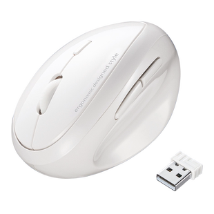 日本SANWA蓝牙小鼠标竖握人体工学女办公男无线电脑滑鼠舒适白色