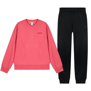 安踏运动套装女2025春秋季新款宽松大码透气跑步休闲时尚卫衣长裤