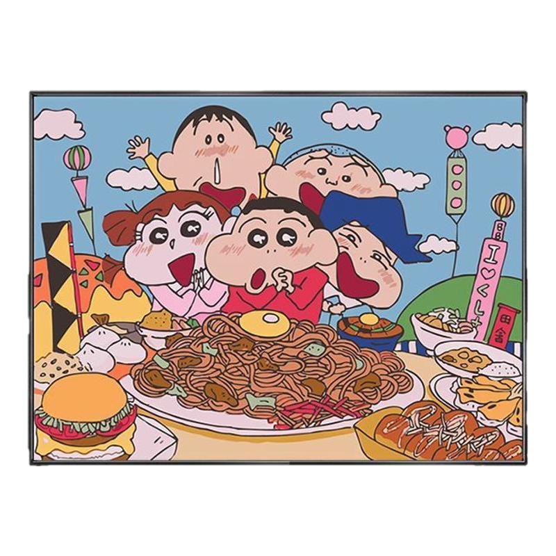 卡通蜡笔加菲猫草莓熊客厅装饰画