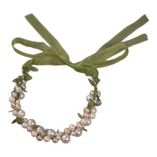 儿童花环头饰森系气质女童发带雪纱带编发发饰清新绿色系发箍头箍