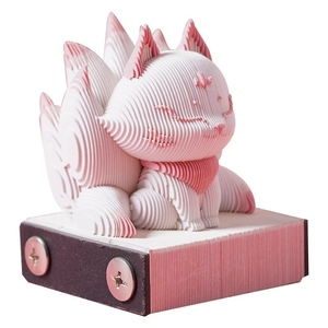 新款卡通可爱萌小兔3D立体手撕纸雕日历便签纸便利贴桌面台历摆件