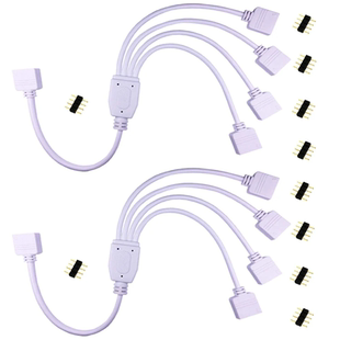 LED灯带连接线RGB灯条分流线一分二三四12V 4针主板RGB拓展线