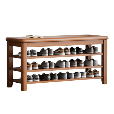 全实木家用门口鞋柜可坐换鞋凳子