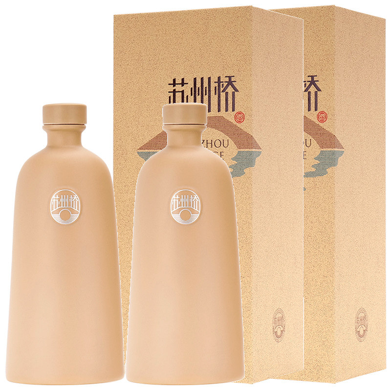 苏州桥浓香型白酒粮食酒黄瓷礼盒