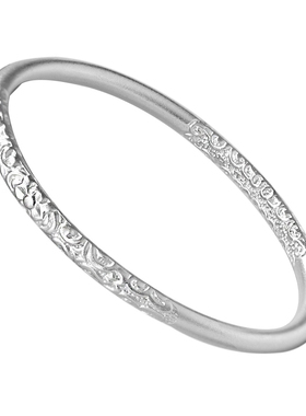 卷草纹年轻款纯银9999手镯中国风