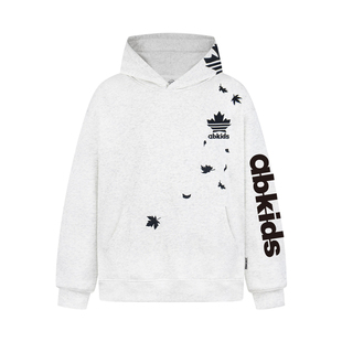 126KID 美式复古枫叶刺绣连帽卫衣男女春款宽松加绒情侣外套潮牌