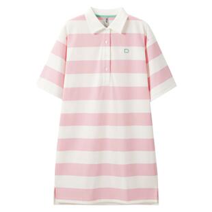 蕉内基础503Go女士条纹POLO连衣裙100%纯棉透气休闲宽松翻领