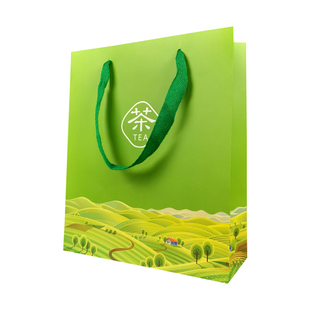 茶叶手提袋礼品袋绿茶红茶通用礼袋喜庆高档纸袋一斤装茶叶包装袋