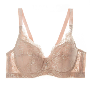 文胸薄款超薄夏季内衣女士聚拢无海绵透气性感蕾丝薄模杯胸罩黑色