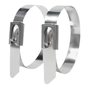 室外捆扎固定304不锈钢扎带100条防锈耐磨钢丝盘带金属铁丝拉紧器