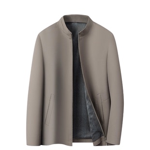 商务行政夹克男士常规立领拉链通勤百搭男装2025新款高端中年外套