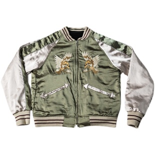 NON STOCK新品横须贺手信夹克 东洋和风龙虎隼刺绣短款春季外套男