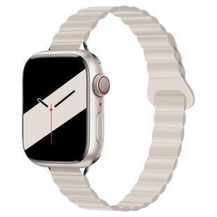 壳里斯iwatch表带S10硅胶细款磁吸瘦身S8小蛮腰S5小众S4新款s9适用SE苹果Applewatch手表S6高级感S7女款华为5