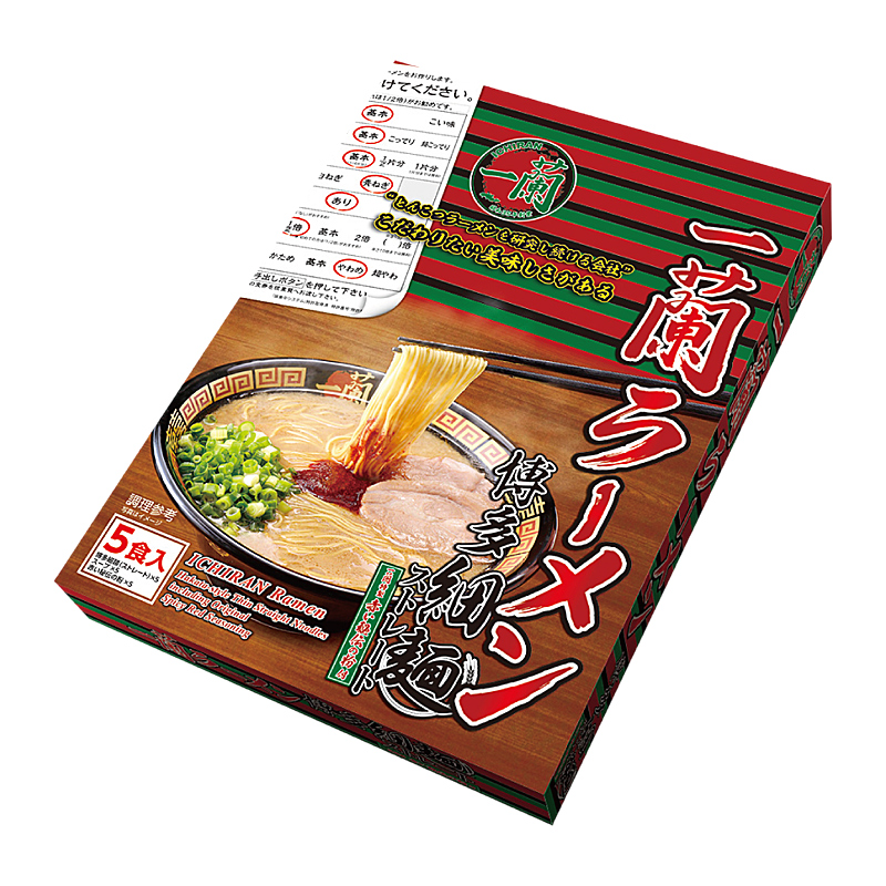 日本进口一兰拉面方便面泡面碗装原版博多细面日式煮面5人份盒装