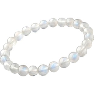 月光石手链女男斯里兰卡水晶玛瑙玉石奶油体蓝光猫眼蓝月光石手串