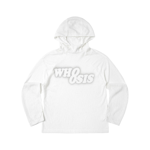 WHOOSIS（不知其名）印花镂空针织顿领针织长袖罩衫秋呼吸衫男女