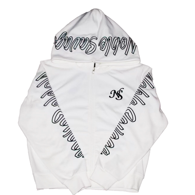 美式复古四芒星拉链连帽卫衣刺绣