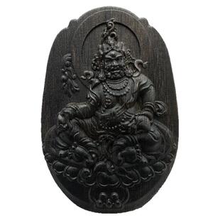 金三角碳化树心老料沉香黄财神保真原木佛牌挂饰男士女款吊坠挂件