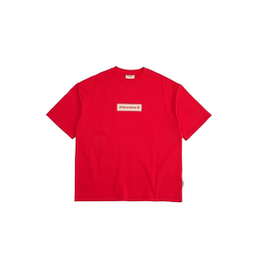 DifferentRiver秋冬男女同款时尚百搭贴布印花重磅棉宽松T恤短袖