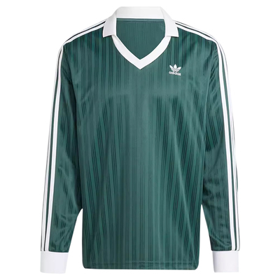 Adidas男子翻领绿色长袖T恤卫衣