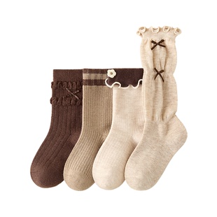 女童袜子冬季加厚保暖羊毛袜儿童秋冬无骨长筒袜女宝韩系堆堆袜冬