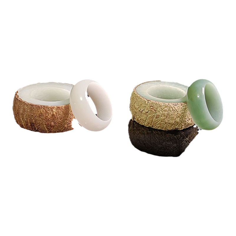 白玉菩提子根戒指材料包自己做diy手工打磨原籽工具自制成品男女