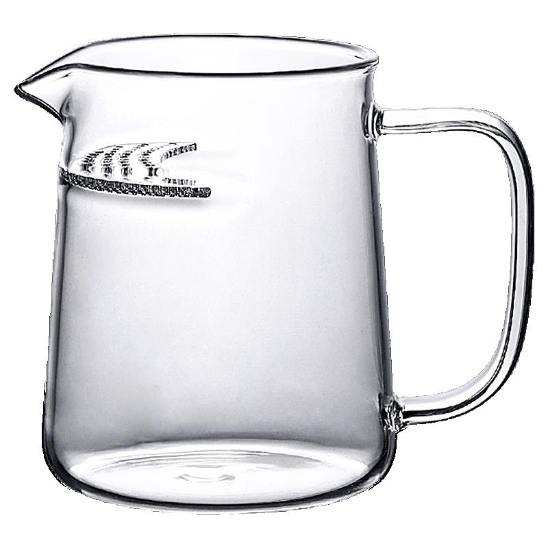 九土耐热玻璃公道杯透明办公泡茶杯带月牙一体过滤分茶杯茶道器具