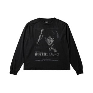 WENFENG LI 26SS new vintage成衣染色长袖Alain Delon印花T恤